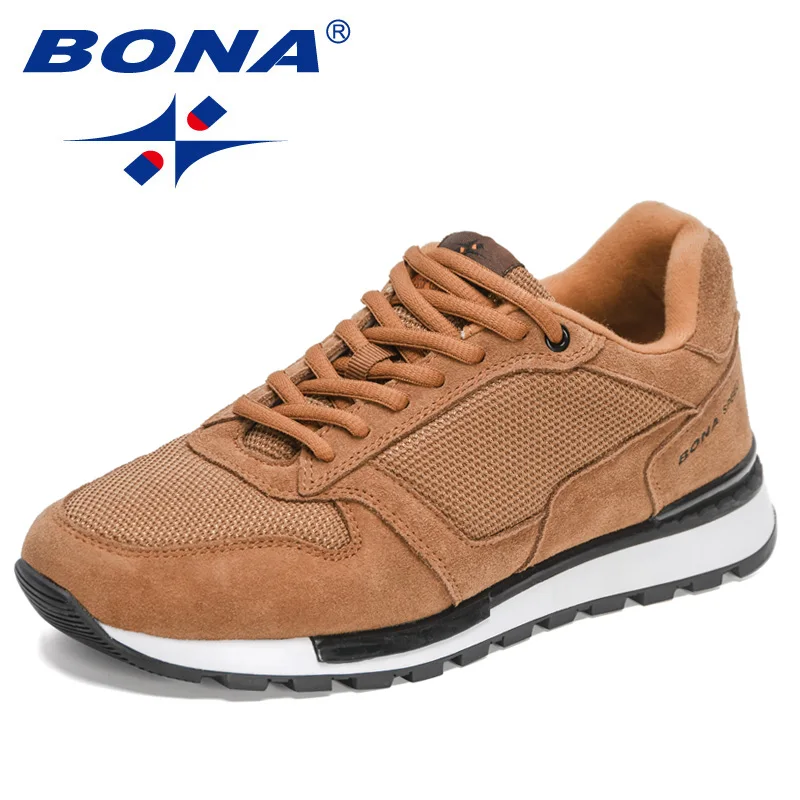 BONA New Designers Suede Casual Shoes Men Sneakers Outdoor Walking Shoes Man Comfortable Walking Footwear Mansculino casual shoes casual sneakers running sneakers fashion sneakers
