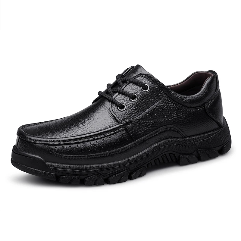 Handmade Leather Men Casual Shoes Soft Sole Comfortable Loafers for Men Fashionable Slip-on Driving Shoes Non-slip Business Shoe
