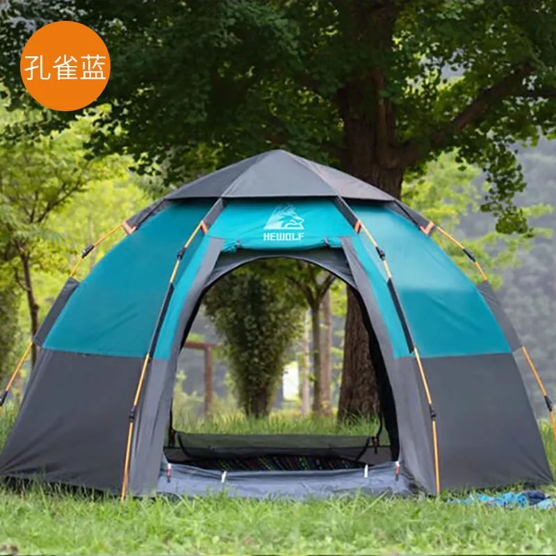 Outdoor Hexagonal Automatic Tent Rain Protection Sunscreen Folding Automatic Speed Open Portable Beach Picnic Camping