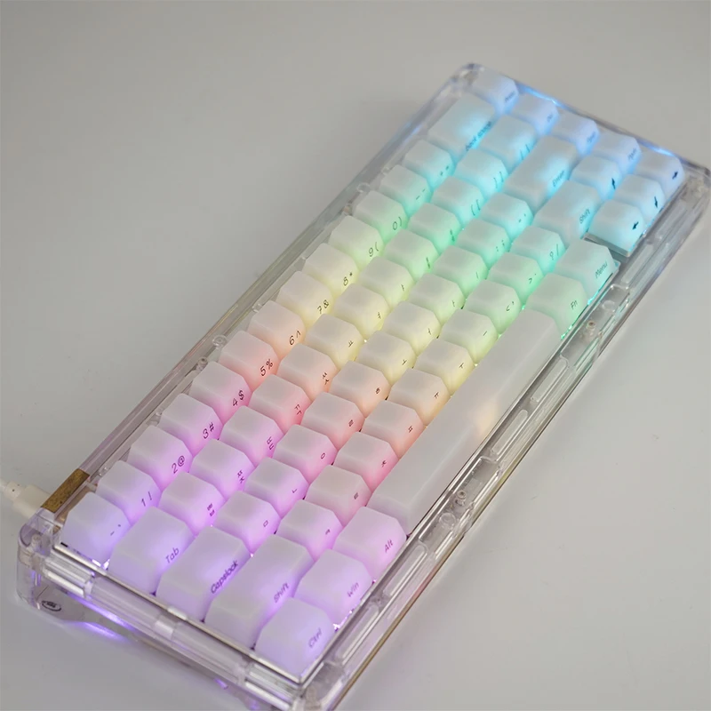 Npkc-conjunto Semi Transparente de Teclas Foscas Teclas Coreanas e Japonesas para Chaves Cherry mx Teclas de Impressão Laterais para Teclado Mecânico