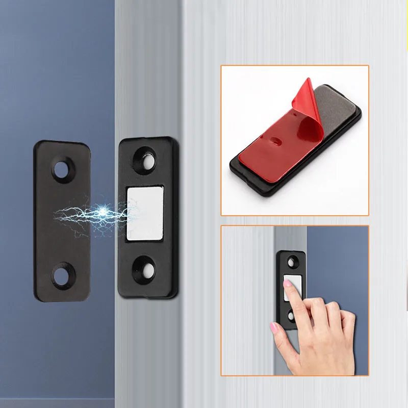 Punching-free Ultra-thin Invisible Door Suction Sliding Door Wardrobe Magnetic Suction 2 Pairs