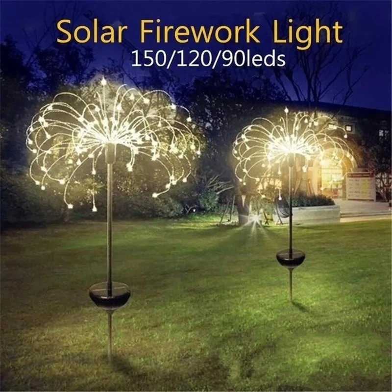 태양열 발전 야외 잔디 글로브 민들레 램프, 정원 잔디 조경 램프, 휴일 조명, 90, 120/150 LED