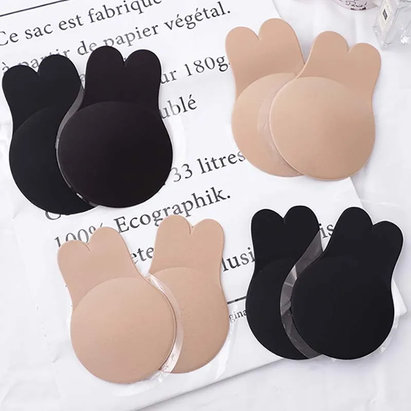Silicone Push Up Bra Paste Sticker Front Buckle Strapless Invisible Bras  Adhesive Breast Lift Bra Pads Nipple Covers for Women
