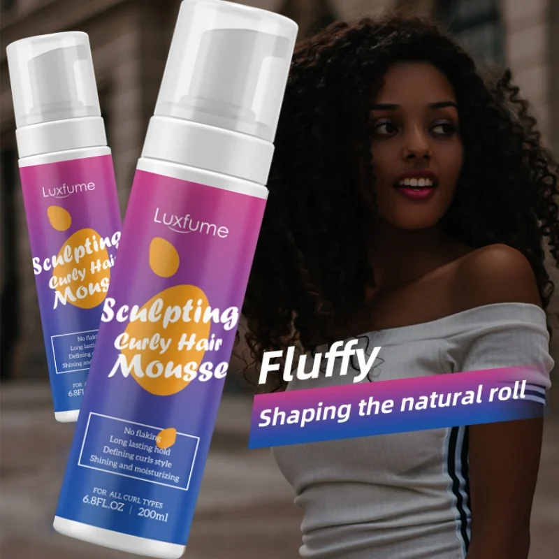 200ml Hair Styling Mousse Long Lasting for Styling Curly Strong Hold Hair Mousse for Wigs Curl Treatment Olive Oil Spray