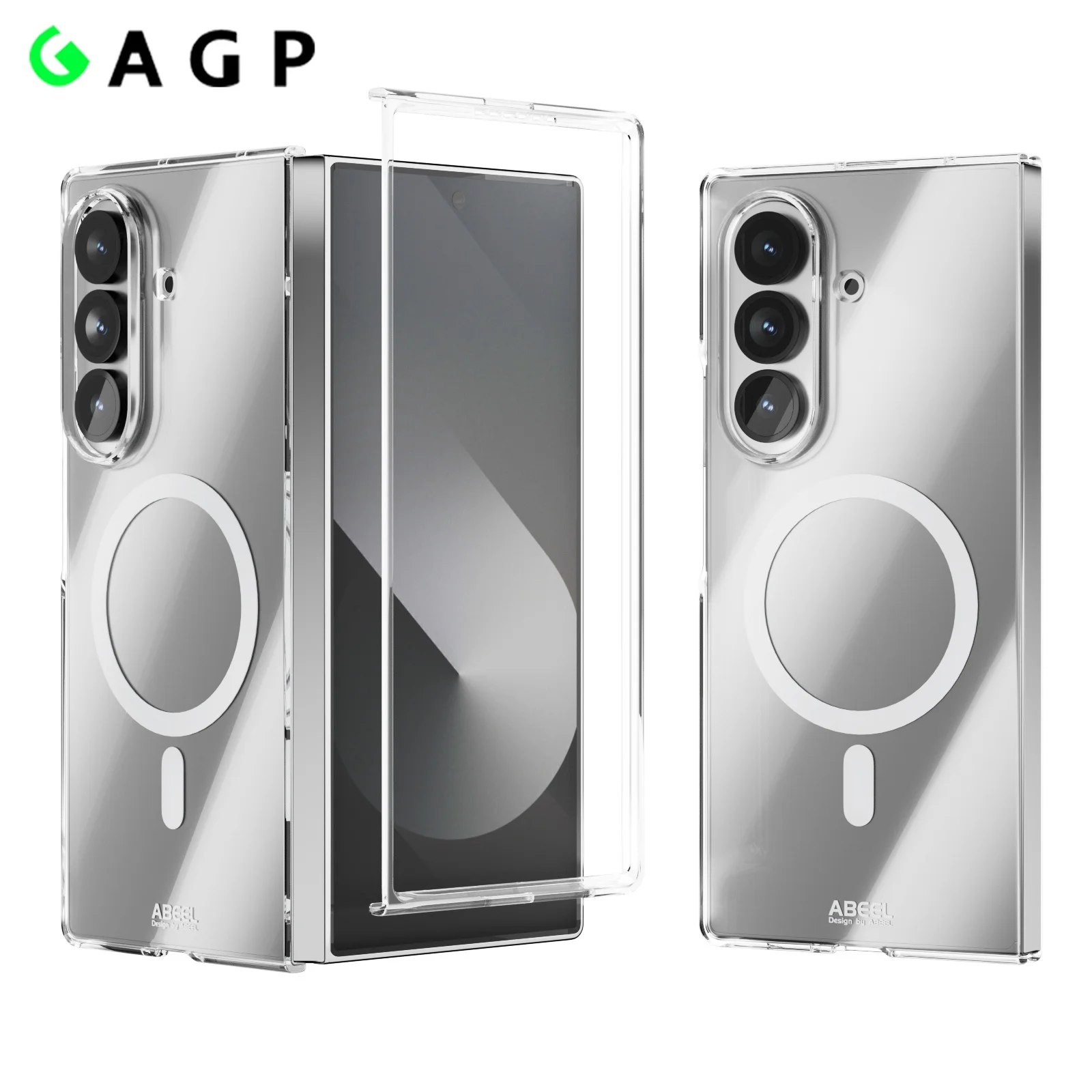 Ultra-Thin Transparent Magnetic Folding Case - Hard PC Protection