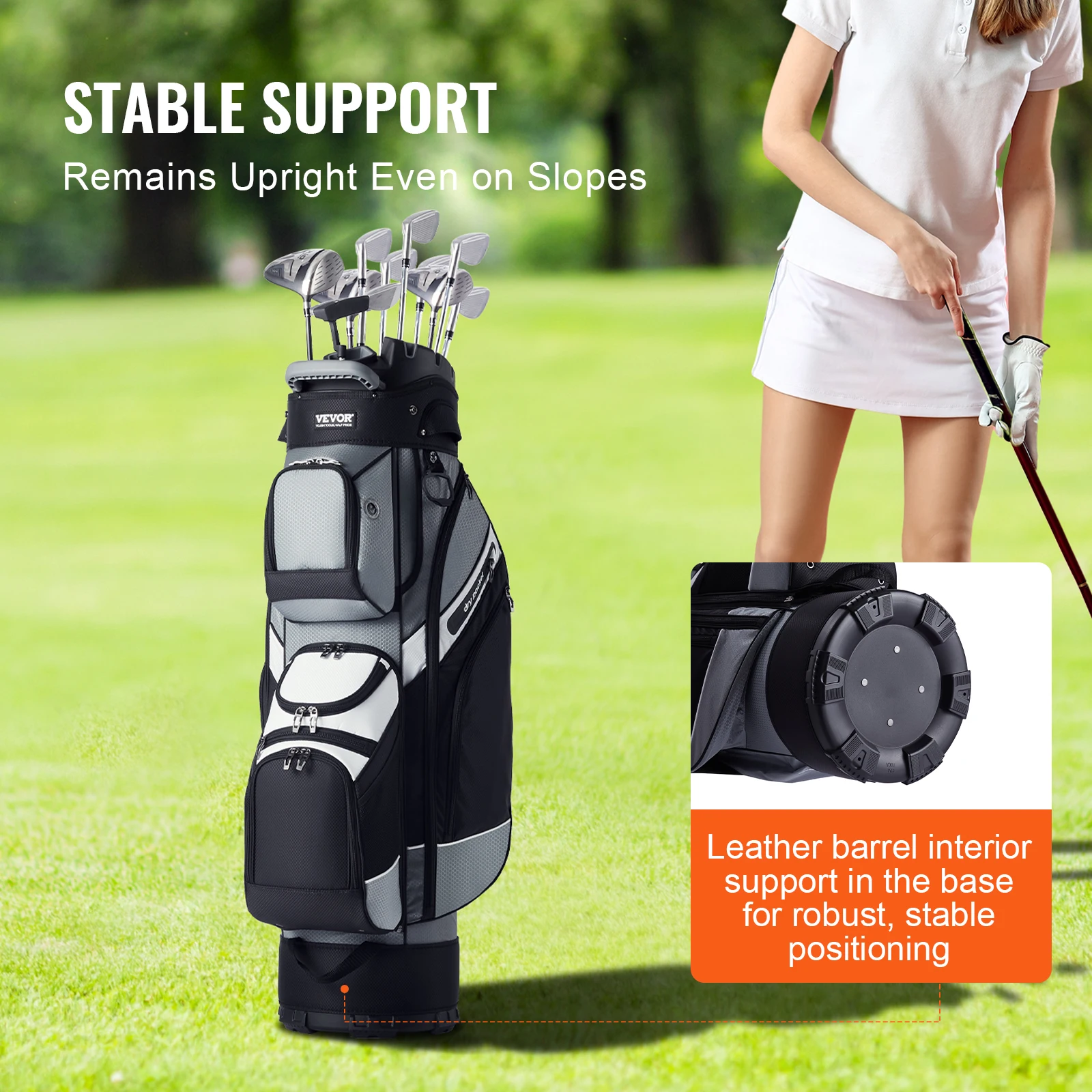 VEVOR Golf Cart Bag with 14 Way Organizer Divider Top 13 Pockets Cart Bag Durable Golf Bags with Handles & Dust Cover & Straps