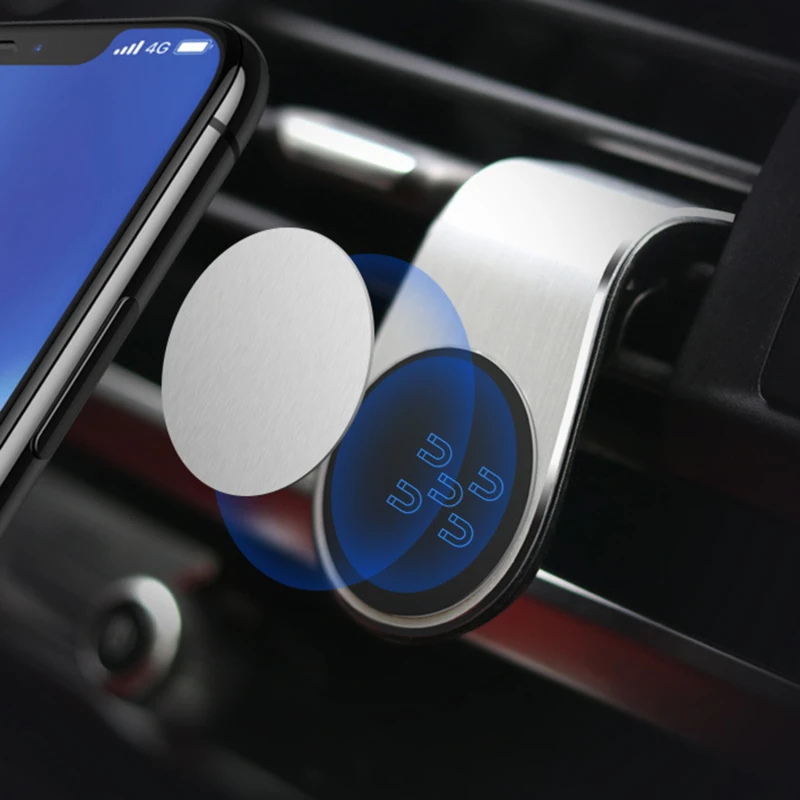 Magnetic L-Shape Car Phone Holder Universal Mount Mobile Cell Phone Stand GPS Support For 13 12 11 Promax Xiaomi Huawei