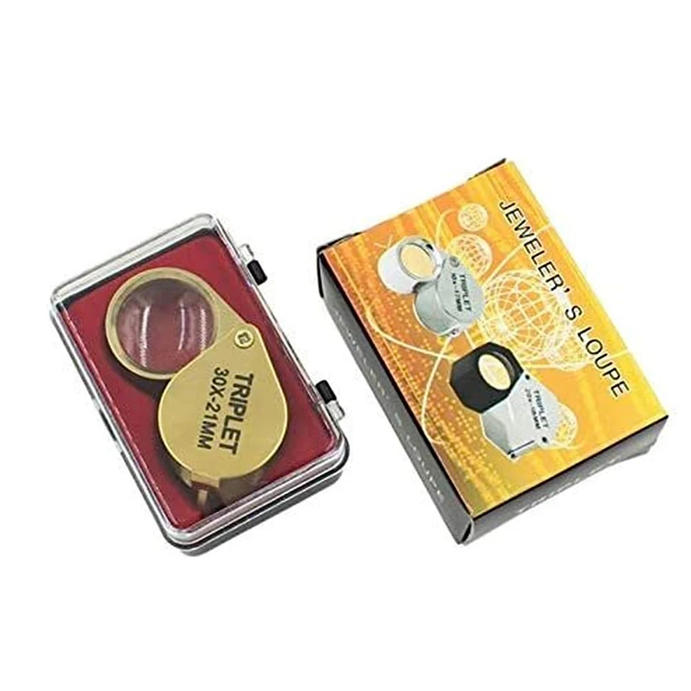 Metal Jewelry Magnifying Glass Jewelers Eye Tool Jewellery Folding Loupe Glass Lens Magnifying Triplet Jewelry Diamond jewelry magnifier jewelry magnifying glass magnifying glass