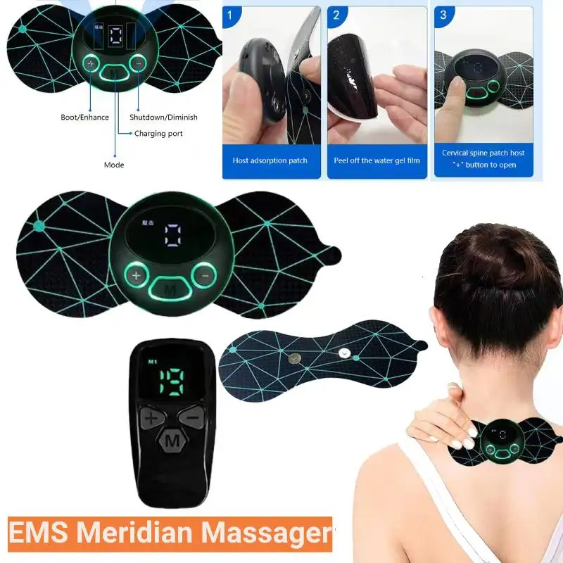 EMS Electric Neck Massager Lcd Display Cervical Massage Patch Low Frequency  Pulse Muscle Stimulator Pain Relief Relaxation - AliExpress