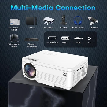 TAIDU Portable Same Screen Projector HD 1024*600P LED 240 ANSI Bluetooth Wifi Short Throw Home Theater Outdoor Video Projector 6