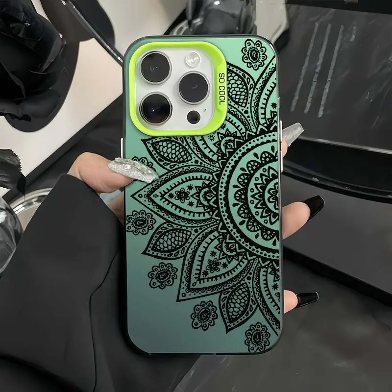 Y2K Original Totem Flowers Matte Shockproof Phone Case