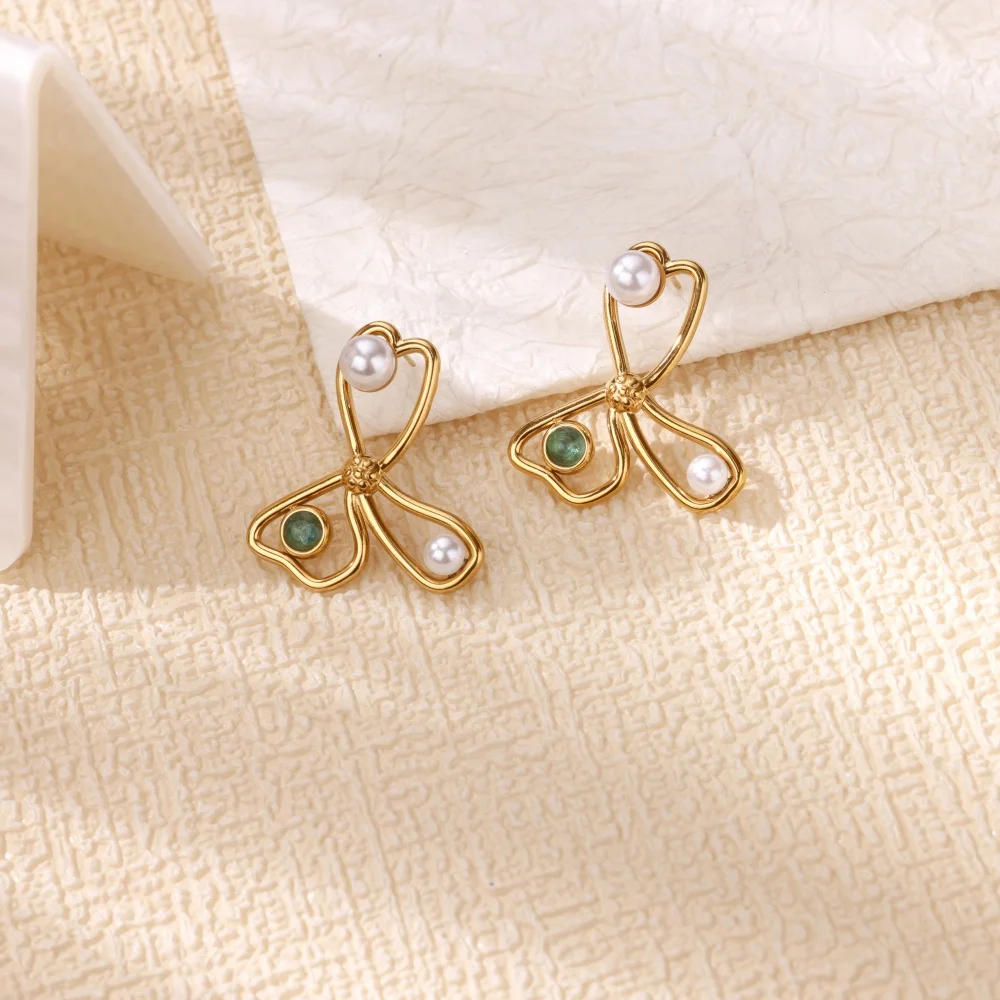 Imitation Pearl Geometric Earrings for Women