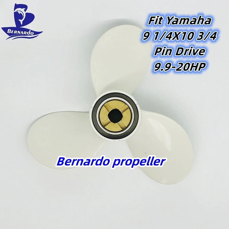 Bernardo Boat Propeller 9 1/4X10 3/4 For Yamaha 9.9 15 20HP Outboard Engines Motor Aluminum Alloy Screw 3 Blades Pin Drive rivercity outboard propeller 9 1 4x10 3 4 for yamaha 9 9hp 15hp f20 boat motor aluminum pin drive screw marine engine part