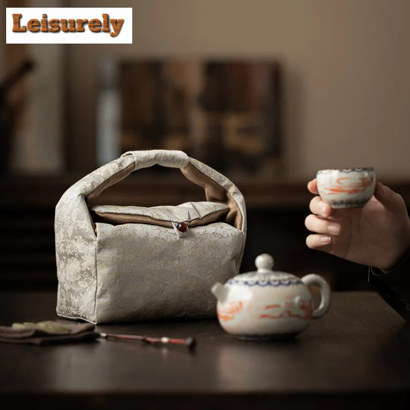 Weaving Cotton Tea Cozies Handmade Te Tikonf Tea Cozy For Teapot Hand Bag Travel Tea Set Bag Drinkware Supplies Ornaments Craft