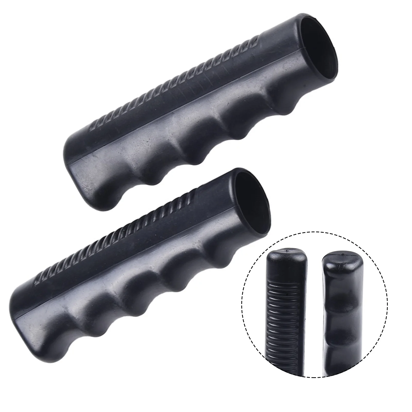2Pcs Wheelbarrow Rubber Handles, Round Tubes Black Replacement Universal Handles PVC Anti-slip Handle Cover Industrial Tool Part
