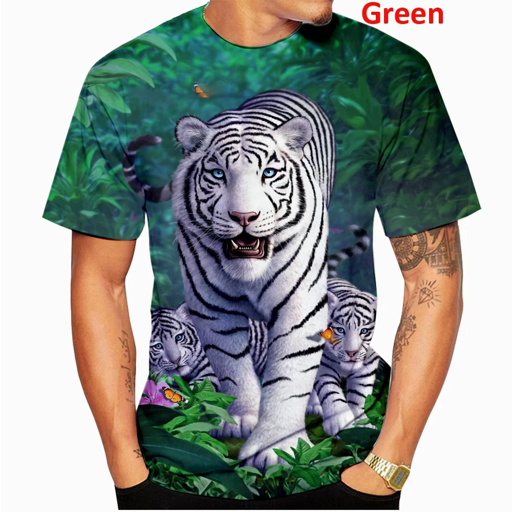 2022 New Fashion Cartoon Tiger 3d Print Unisex Cool T-shirt Funny