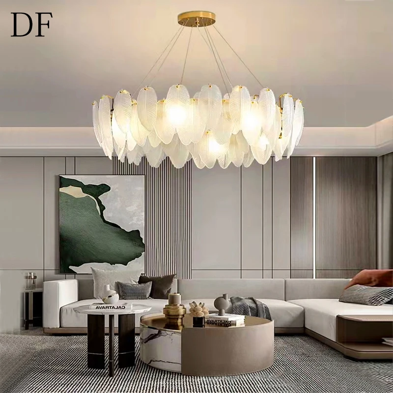 

LED crystal ceiling crystal chandelier decoration feather glass crystal lamp hotel restaurant chandelier lighting crystal lamps
