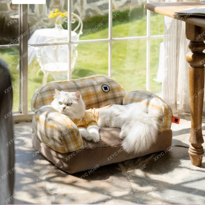 

Cat Nest Bed Cat Sofa Winter Warm Cat Bed Pet Special Small Pet Bed Cat Lazy Dog Mat переноска для кошек cat cage house