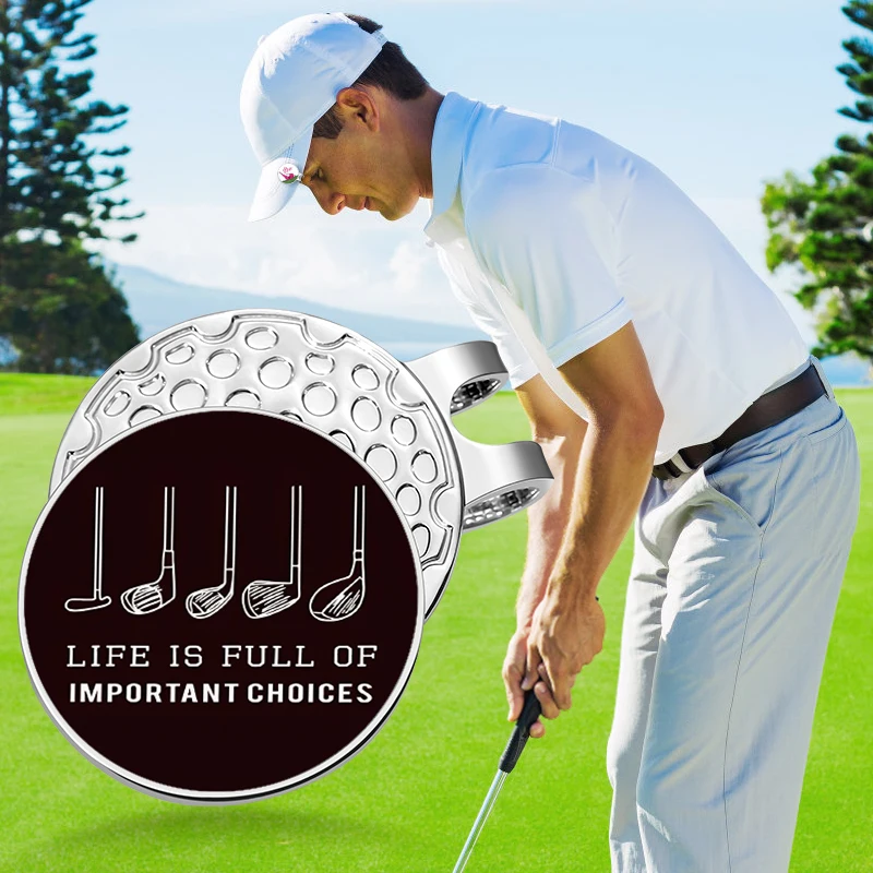 Golf Club Cartoon Pattern Golf Ball Marker Hat Clip Magnetic Hat Clips Accessories Jewelry Gift For Golfer Birthday golf ball mark,golf hat clip