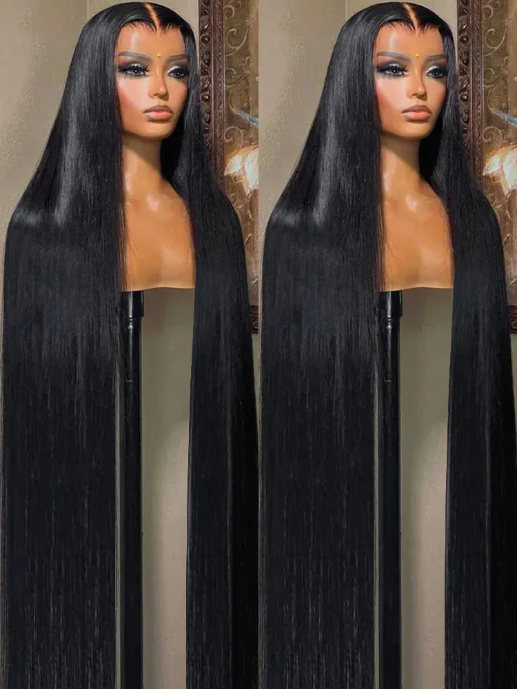 Human Hair Wigs Lace Front Wigs 13x4 13x6 Transparent Lace Frontal Straight 30 34 36 Inch For Women