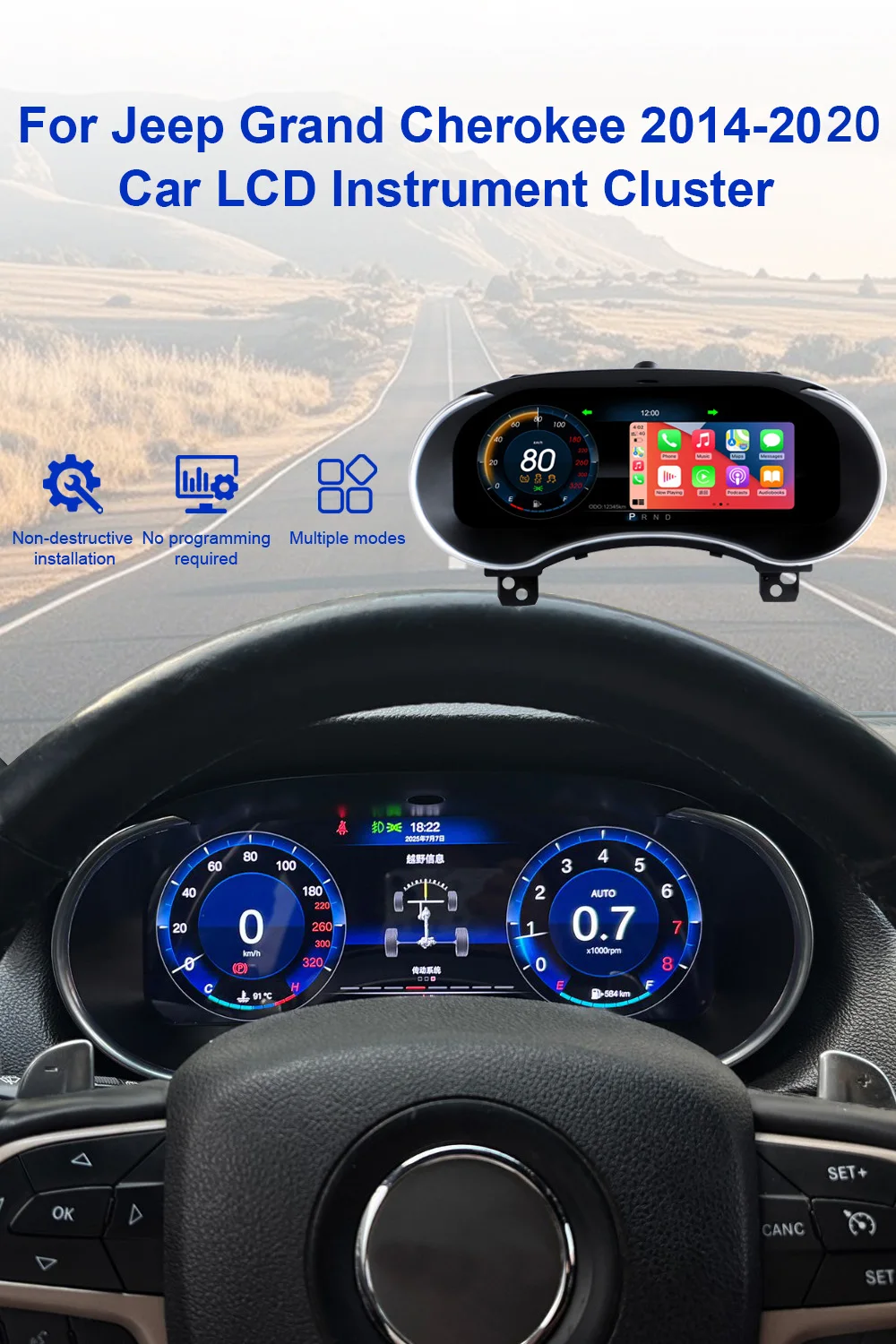 Digital Instrument Cluster For Jeep Grand Cherokee 2014-2020 Original Digital Da