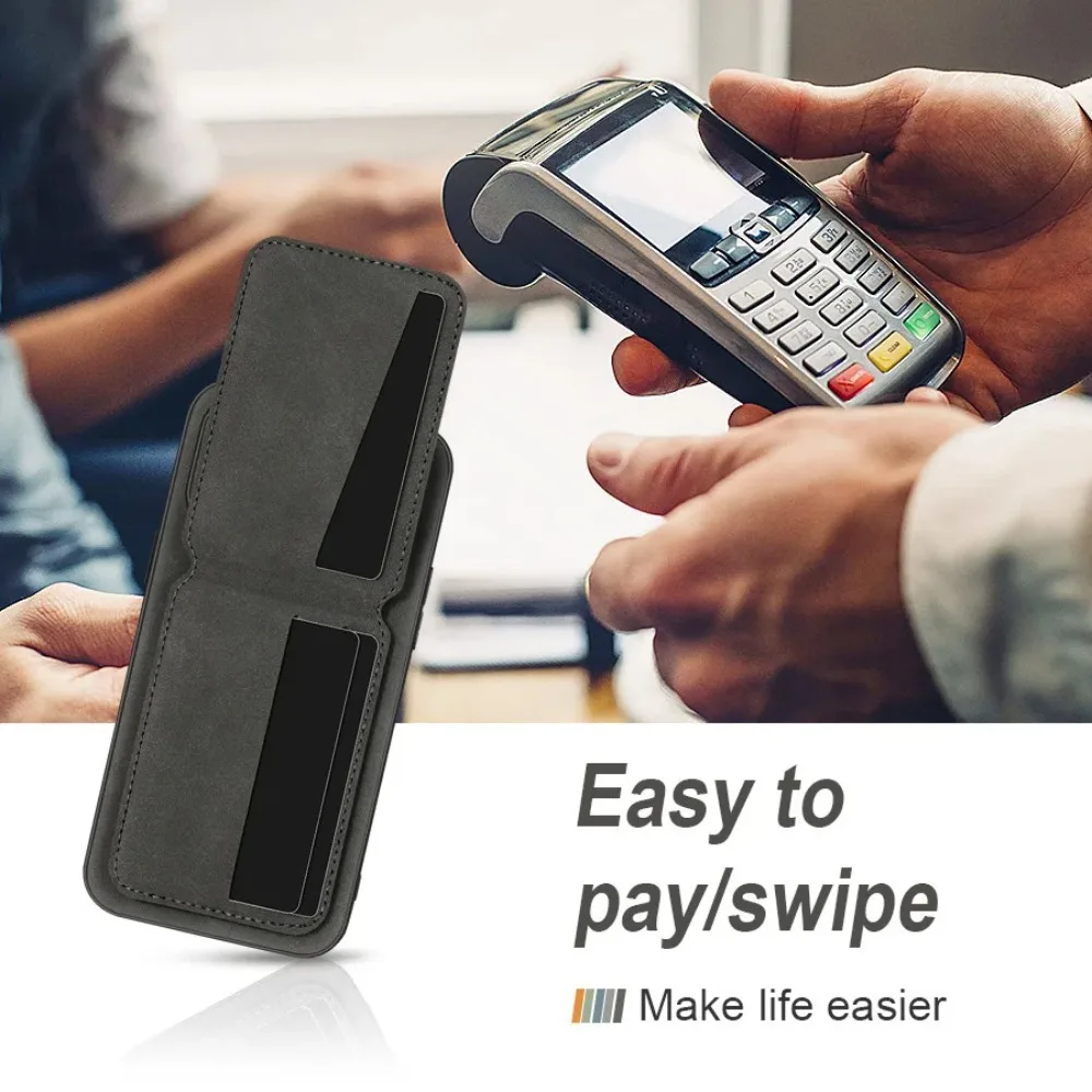 Premium PU Leather Wallet Case with Card Slot, Kickstand, and Drop Protection