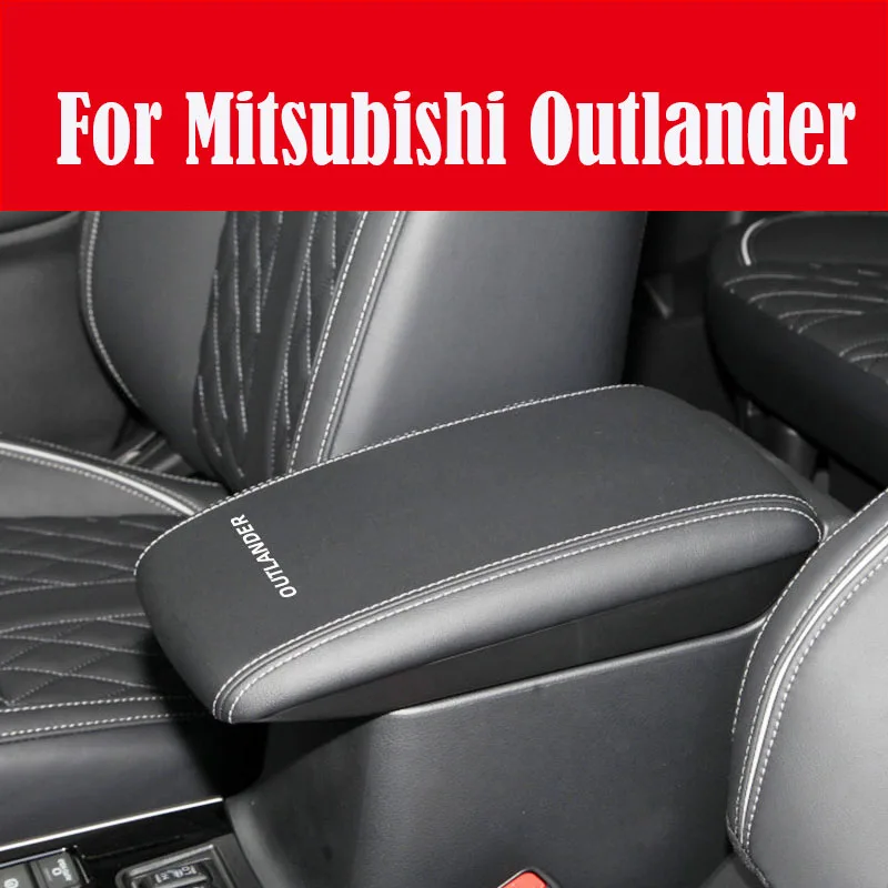 

For Mitsubishi Outlander Central Control Armrest Box Leather Cover Outlander Modified Special Interior Leather Case Accessories