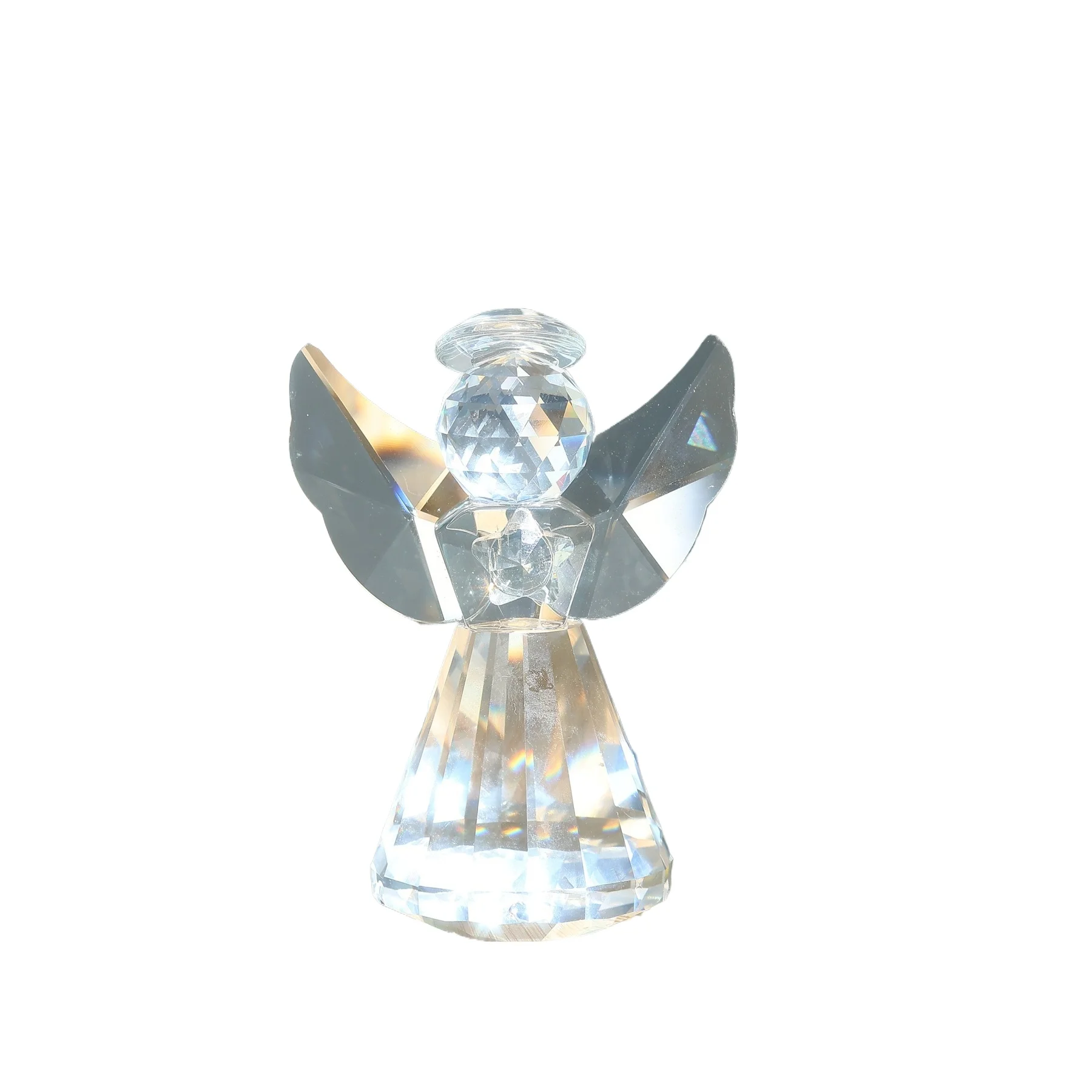 Simple Geometry Nordic Style Crystal Angel Small Ornament Glass Crafts Home Desktop Accessories Angel Guardian