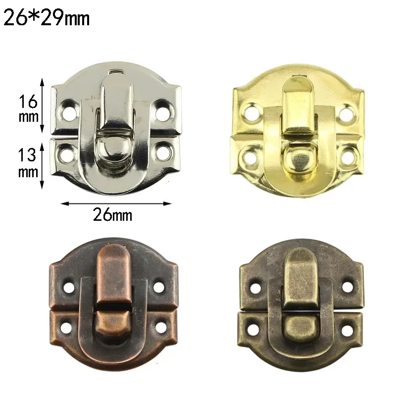 10Pcs Antique Hasps Iron Lock Catch Latches for Jewelry Box Buckle Suitcase Buckle Clip Clasp Wood Wine Box Latch