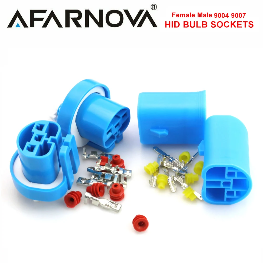 H4 9003 HB2 Ceramic Female Socket Adapter Bulb Holder Male Headlight Connector H1 H7 H8 H11 9005 9006 Lamp Plug HID AMP Terminal