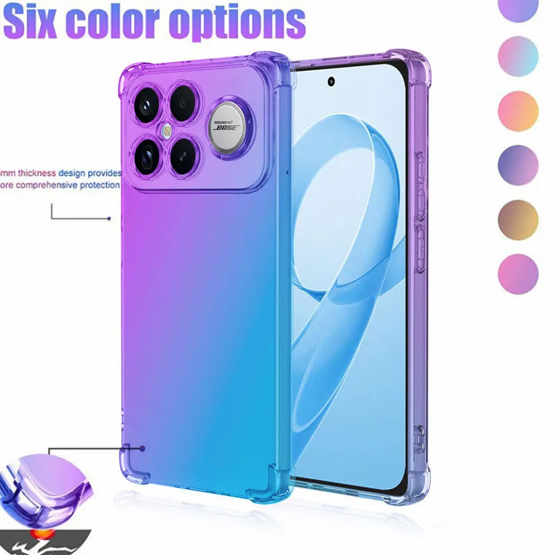 Shockproof Gradient TPU Case - Clear Protective Cover Shell
