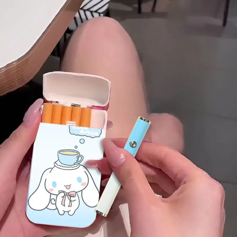 

Sanrio Cinnamoroll Kuromi почтовый Hello kitty новый персонализированный мультяшный портсигар + зарядка прикуривателя комбинация