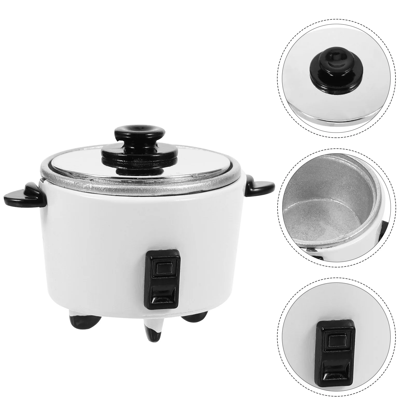 

Modeling 1:12 DIY Dollhouse Mini Kitchen Simulation Rice Cooker (one Pack) Decorations Metal Photo Prop