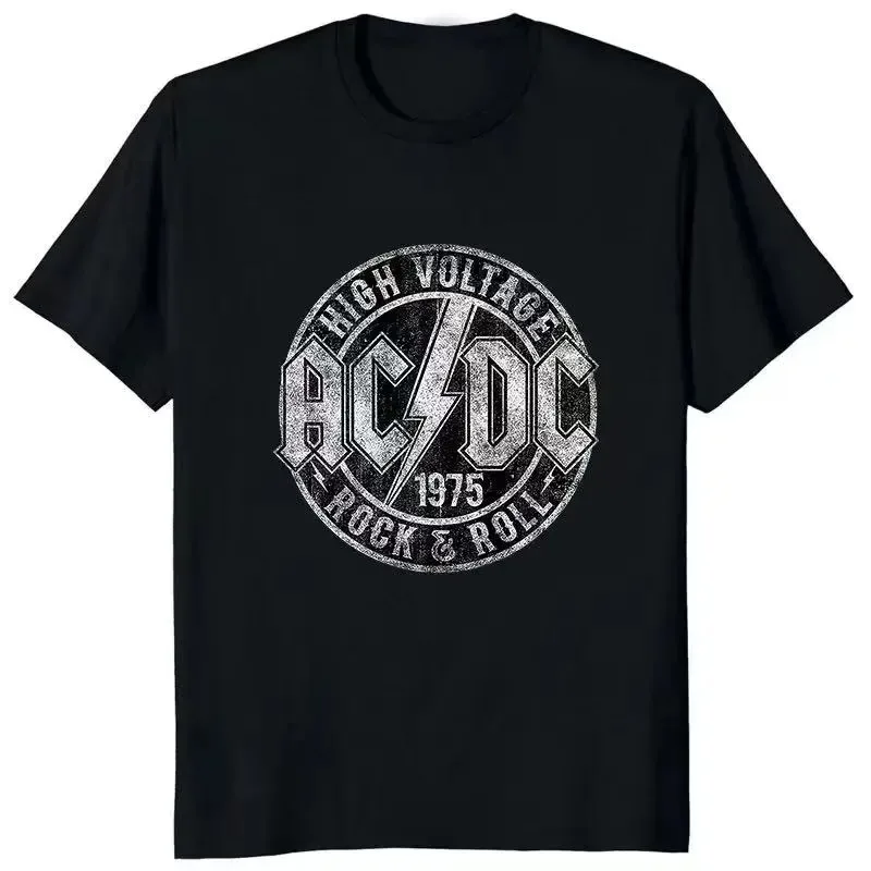

Ac High Voltage 1975 Dc Black Men T Shirt Hot Sale Summer Short Sleeves Cool Hip Hop Streetwear T-shirt Hipster Korea 01336