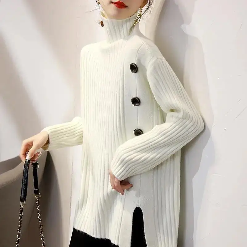 

Ladies Autumn Winter Fashion Asymmetry Long Sweater Women Sexy Tops Female Girls Casual Worm Vingate Knitted Pullover Sweaters