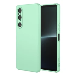 Durable Liquid Silicone TPU Protective Phone Case Bumper Cover for Sony Xperia 10 VII (Light Green)