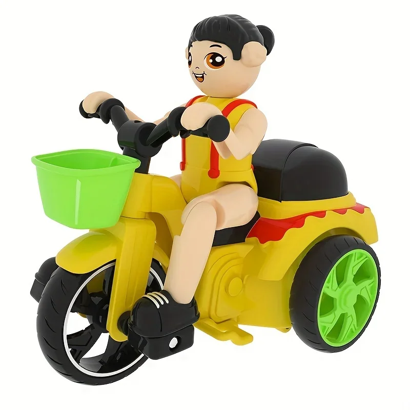 Kids' 360-Degree Rotating Stunt Tricycle Car - Fun Pedal Motorcycle Toys For Ages 3 +, Manual Power, birthday Christmas gift