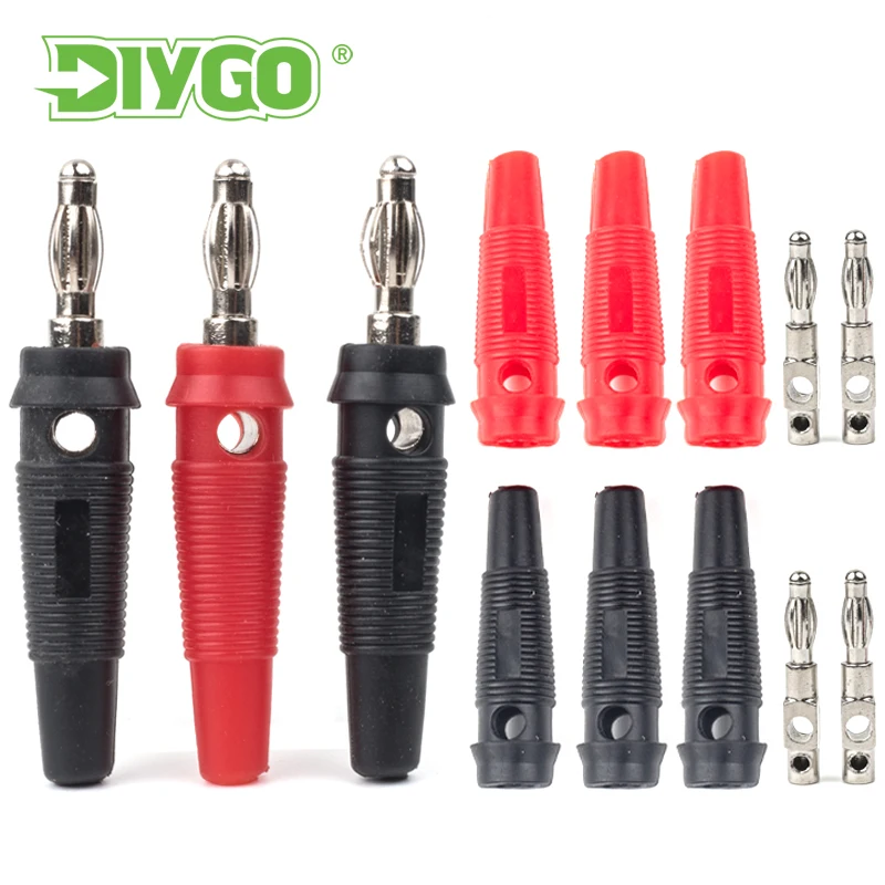 10 Pezzi 4mm 7Pin Banana Plug Rame 1000V 32A Impilabile Maschio Spine Con Manicotto Morbido Vite Stretta Rosso 95018117