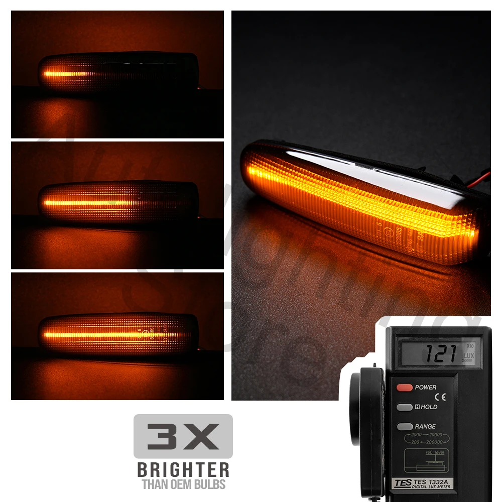 Set Di Indicatori Laterali A LED Dinamici Per Volkswagen Caddy IV (2015-2020) - Lenti Fumé, Colore Grigio, Omologati E - 2