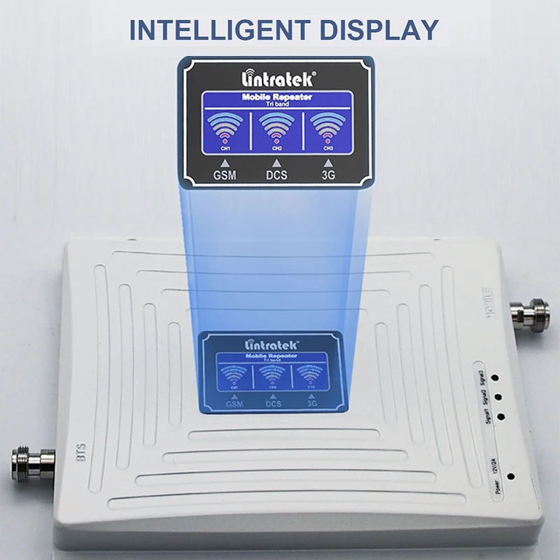 린트라텍 트라이 밴드 휴대폰 셀룰러 증폭기 2G 3G 4G 모바일 폰 네트워크 부스터 GSM DCS 900 1800Mhz 신호 증폭기 세트