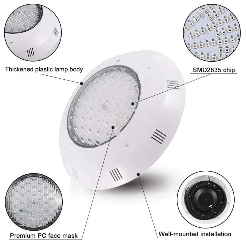 Surface Pool LED 12V Underwater Light RGB Swimming Lamp IP68 Water proof ABS 12W 18W 25W 36W 45W Fountain Lighting