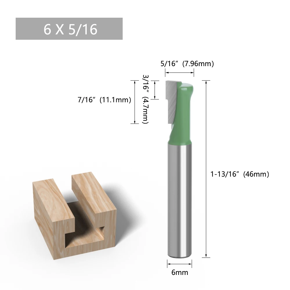 1pc 1/4 "Schaft 6,35mm T-Schlitz fräser Fräser satz Sechs kant schraube Schlüssel loch bohrer t Schlitz fräser für Holz Holz bearbeitung mc01190 – Detail 2