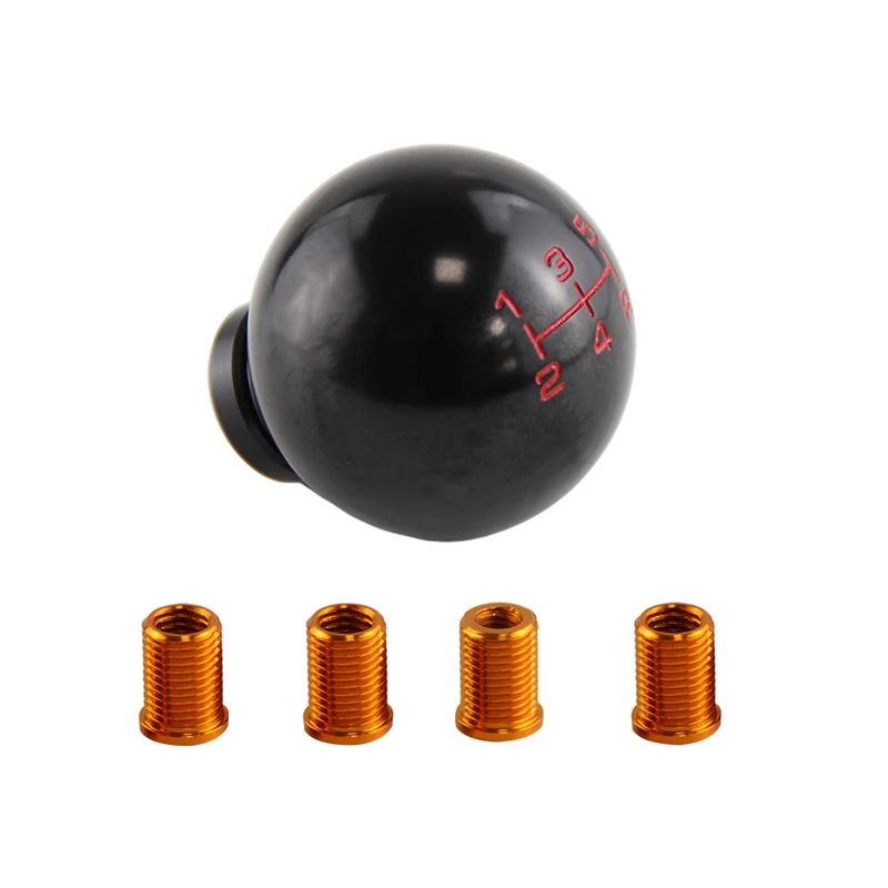 5 Speed Aluminum Ball Gear Shift Knob with 4 Adapter M8x1.5 M10x1.25