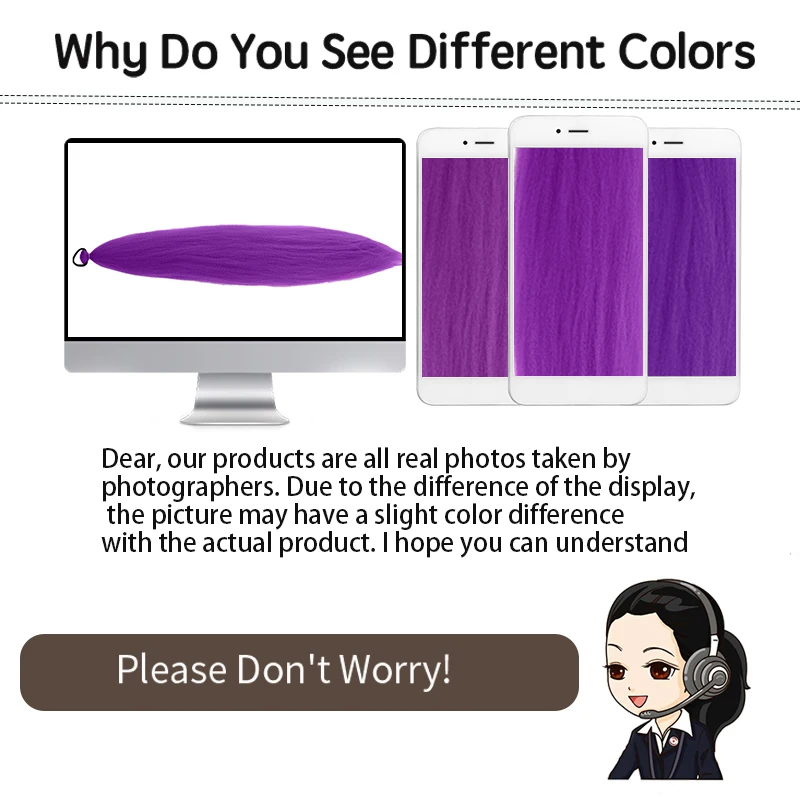 Synthetic Purple Hair Ponytail Wig Extension for Braiding Purple Hair for Kids Girls Ponytail with Hair Tie for Costume Party