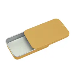 Compact Metal Tin Box for Jewelry, Candy, Coins, and Small Items (Gold 60x34x11mm)