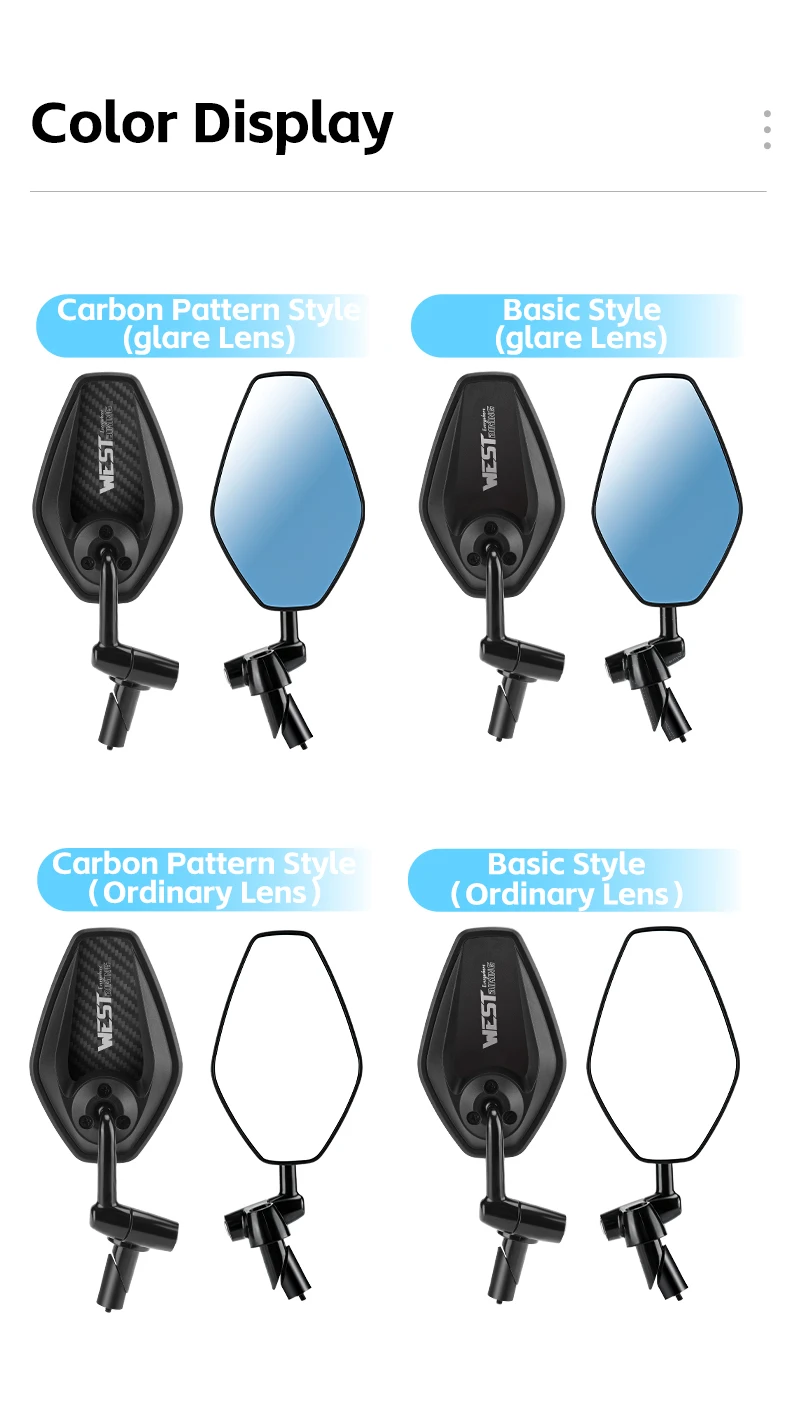 Stable Bicycle Mirror Anti Glare Aluminum Alloy Bracket Anti Vibration with Installation Hex Key Bicycle Accessories