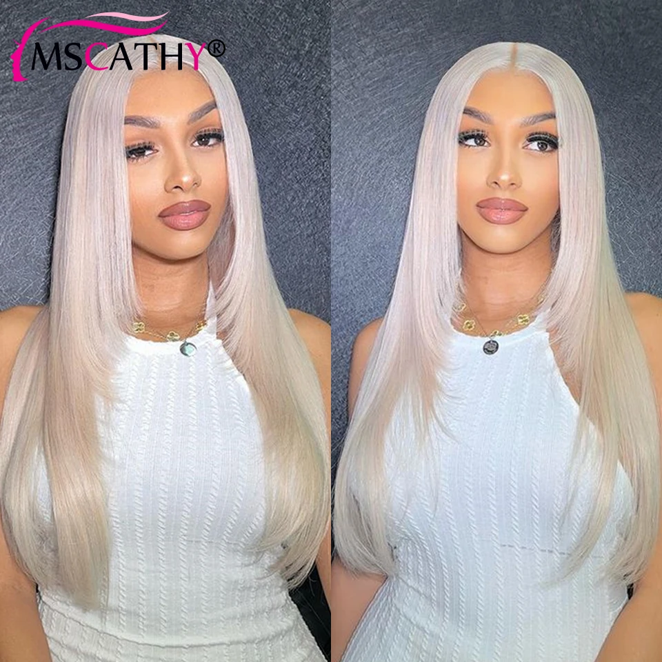 Pink Colored Layered Lace Front Wig Brazilian Platinum Ice Blonde Virgin Human Hair Wigs For Women Hd Transparent Lace Front Wig