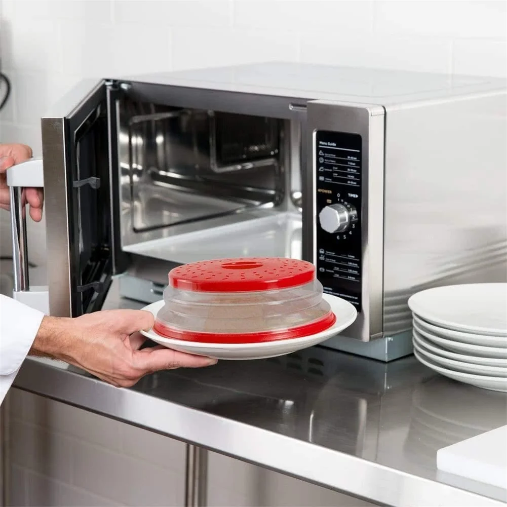 Microwave Food Cover Microwave Dust Cover Hook Cooking Lids Microwave Splatter Cover Heating Folding Cover Silicone Fresh-keeping Oil-proof Splash-proof