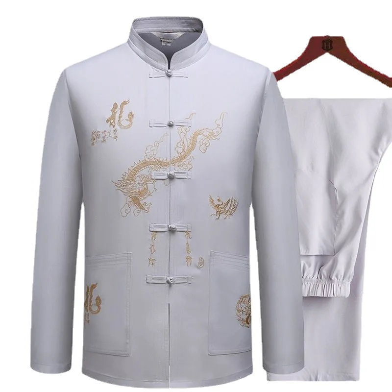 Tai chi clothing Traditional Kung Fu Tai Chi Cotton And Linen Tang Suit Uniform Men's Chinese Style Shirts Shirt And Blouses Jacket Clothing