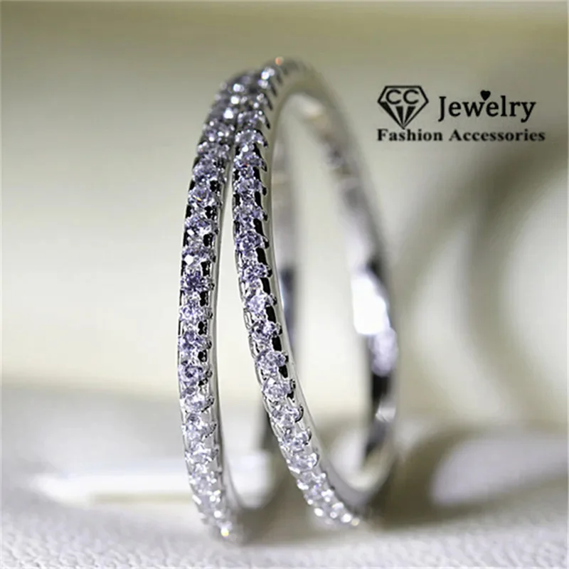 CC Rings For Women Bridal Wedding Jewelry Engagement Party Ring White Gold-Color Silver Plated Anel CC709 wedding rings,silver ring,womens ring,finger rings,jewelry rings,ring jewelry